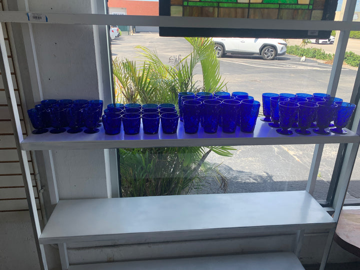 48pc Cobalt Blue Glass set