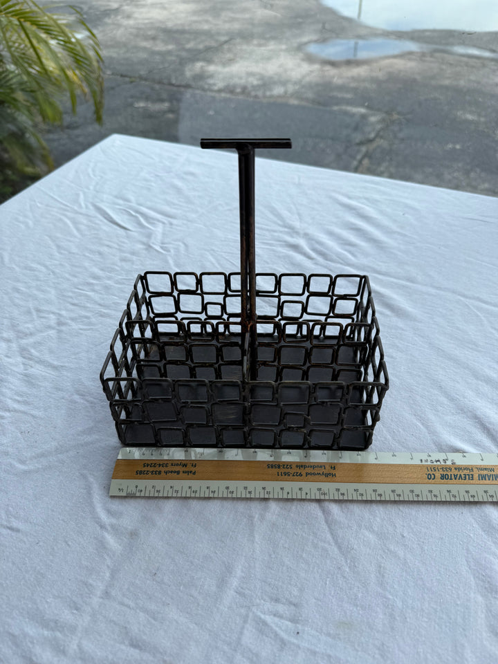 Metal brutalist basket