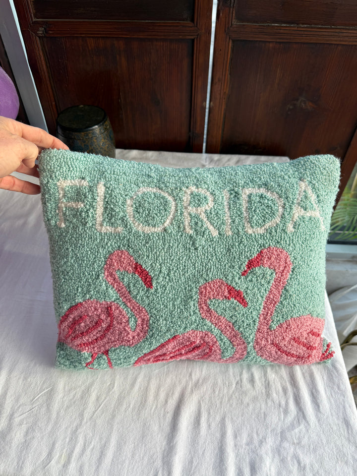 Needlepoint Florida pillow