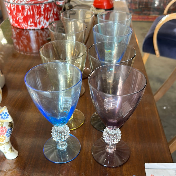 Set/8 colored goblets