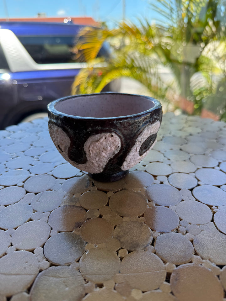 Vintage abstract small pottery bowl