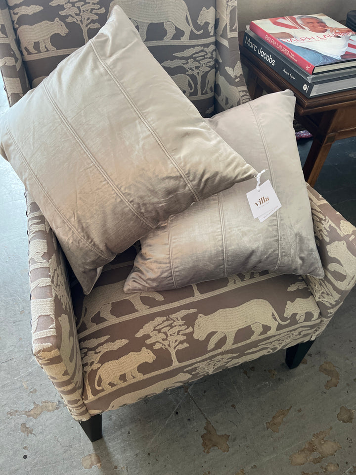 Pr Gray Velvet Pillows ny