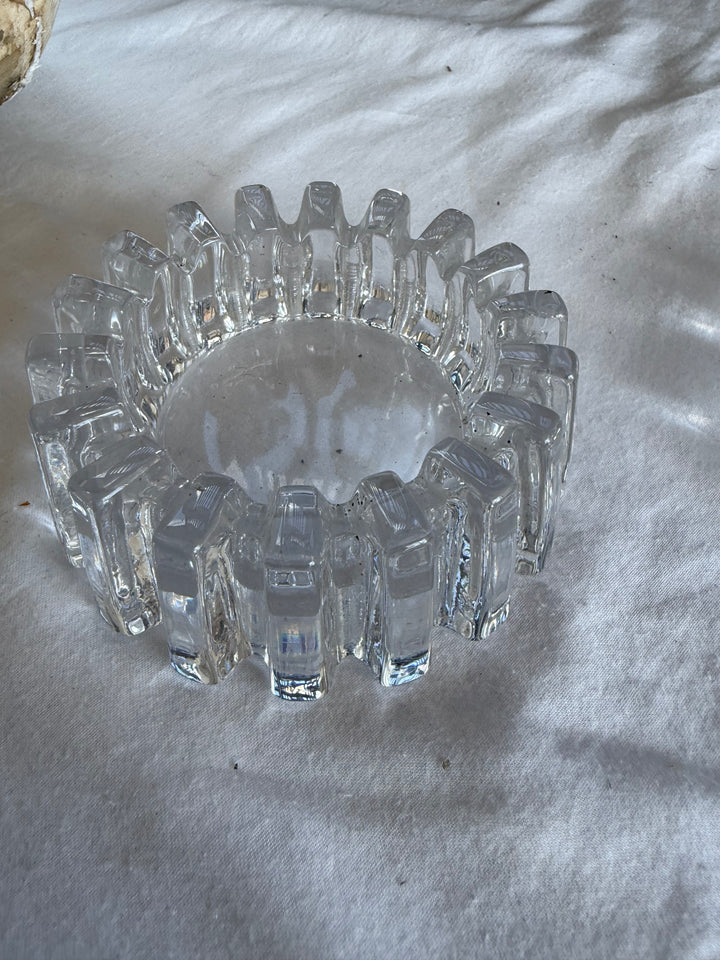 Brutalist Pukeberg Crystal ashtray