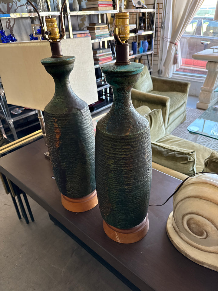 Amazing pair of Ceramic 1950’s era lamps