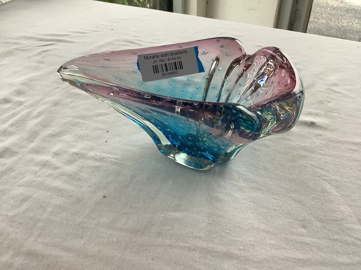 Murano dish blue/pink