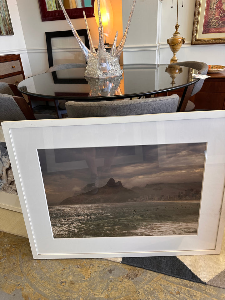 Ocean and mountains framed art