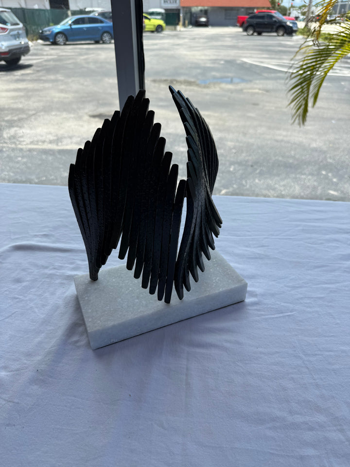 Icarus metal and marble sculpture