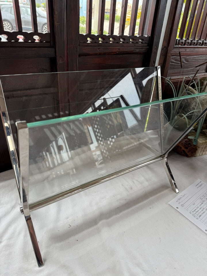 Large Glass Chrome Mag rack