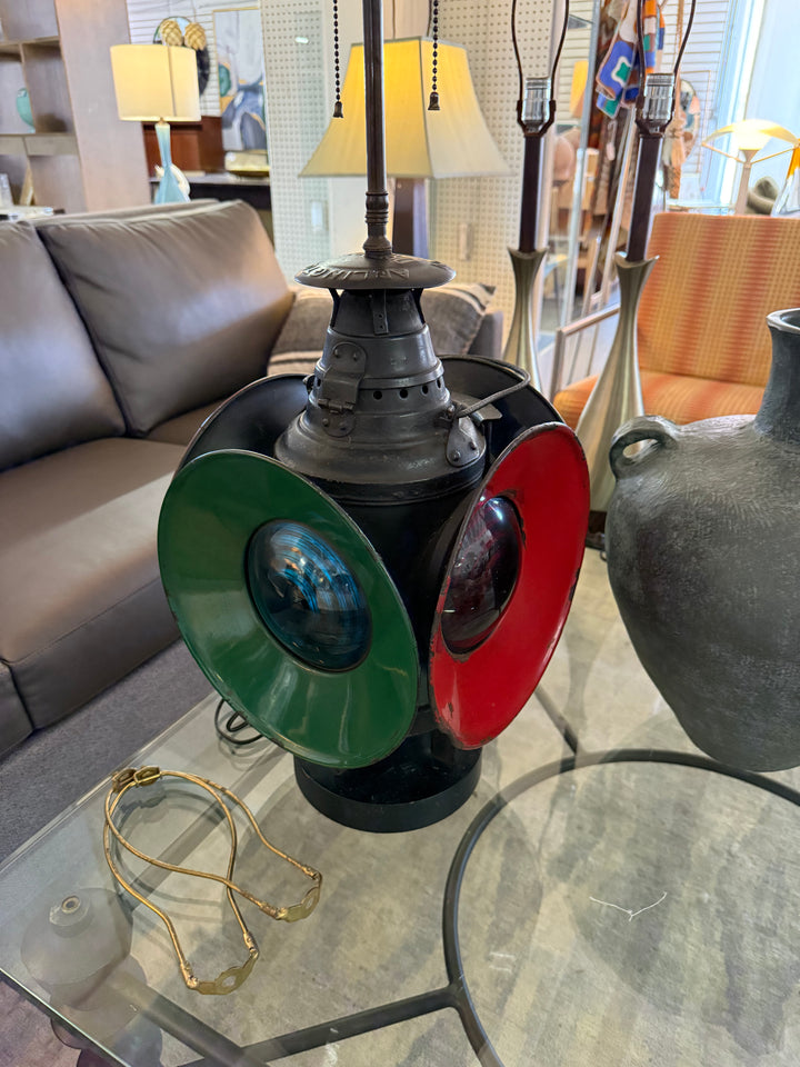 Vintage train table lamp