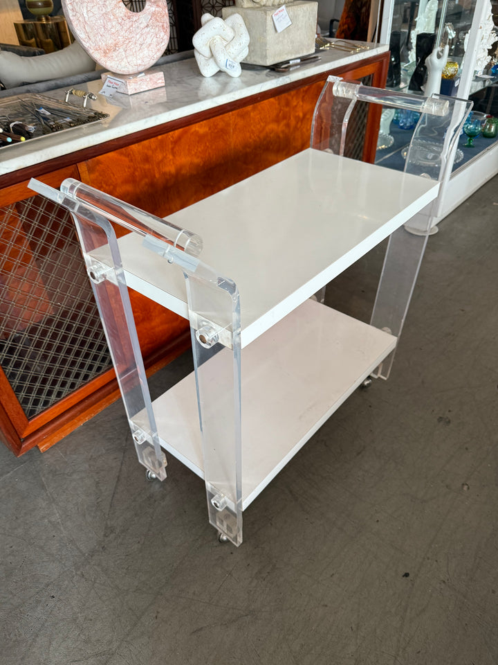 Lucite bar cart