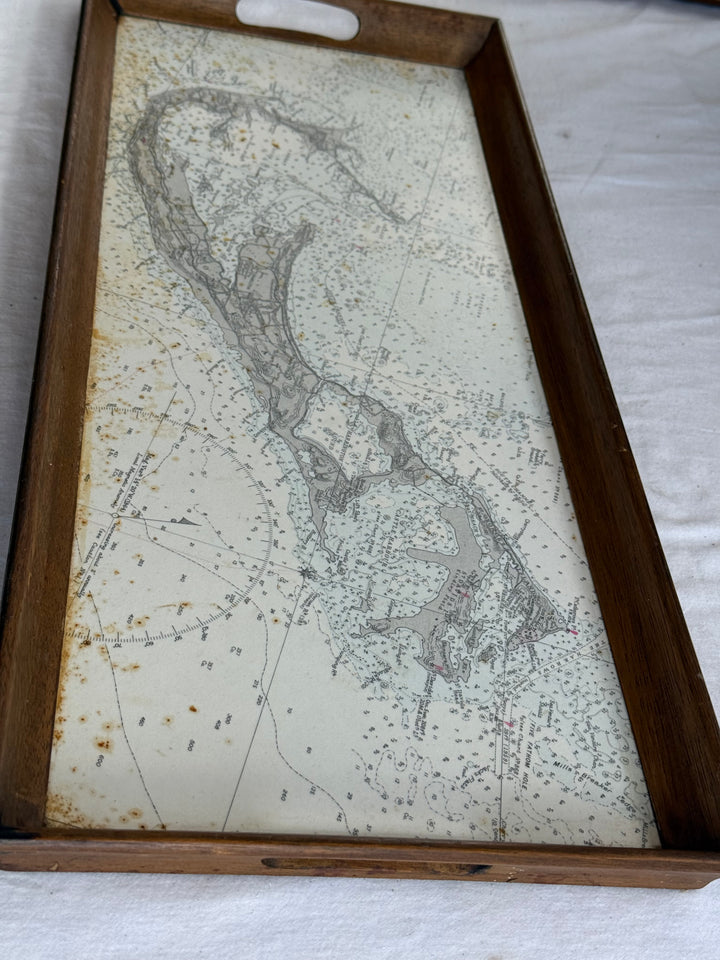 Vintage Map pattern tray