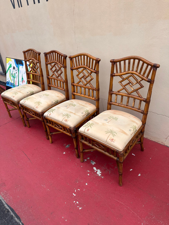 Set/4 rattan chairs