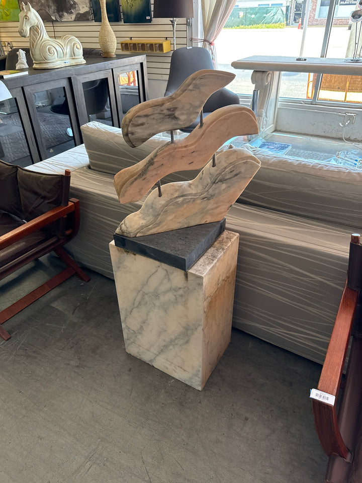 Ocean waves large marble sculpture