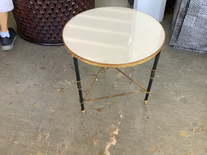 Round Gold/White table