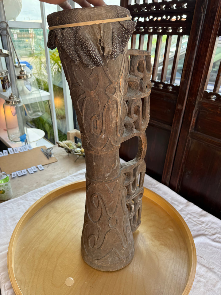 Carved African Drum