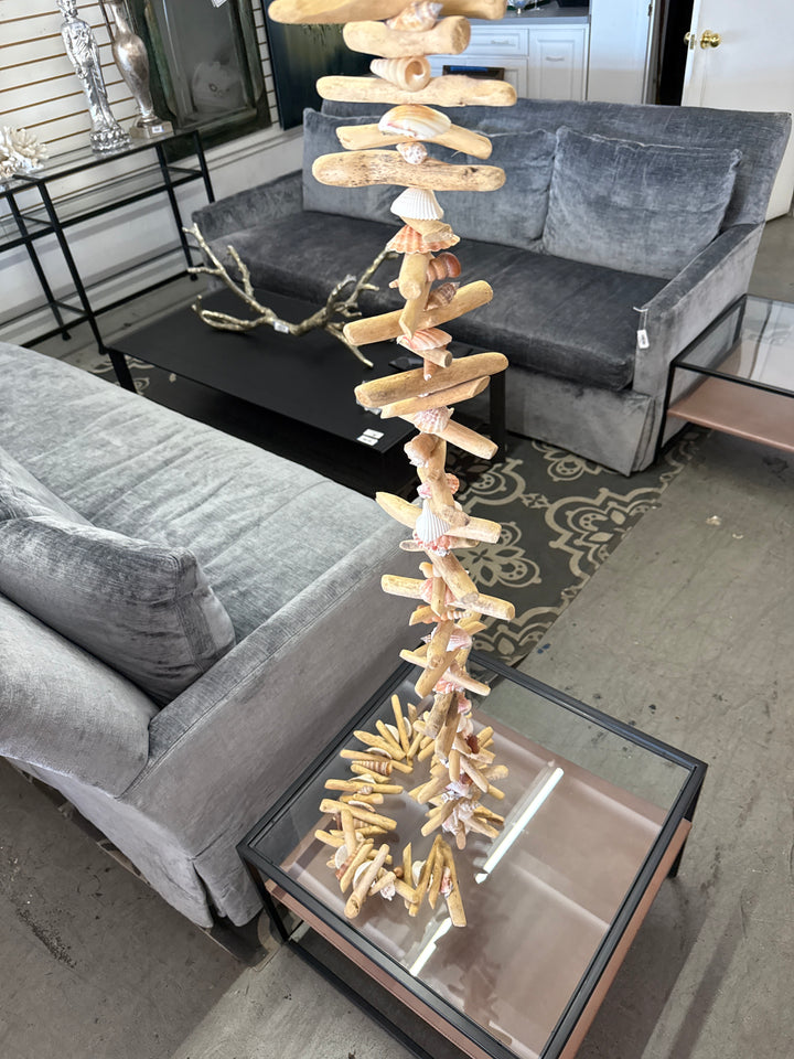 Wood shell hanging decor