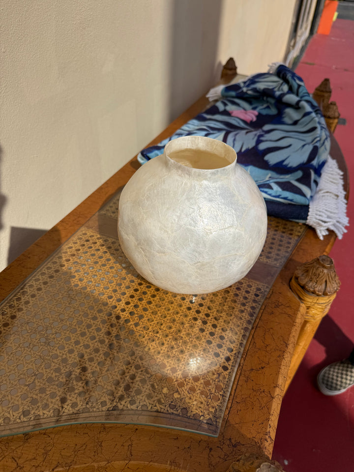 Capiz shell vase