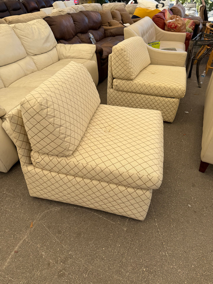 Pr Post Modern slipper chairs by Carsons