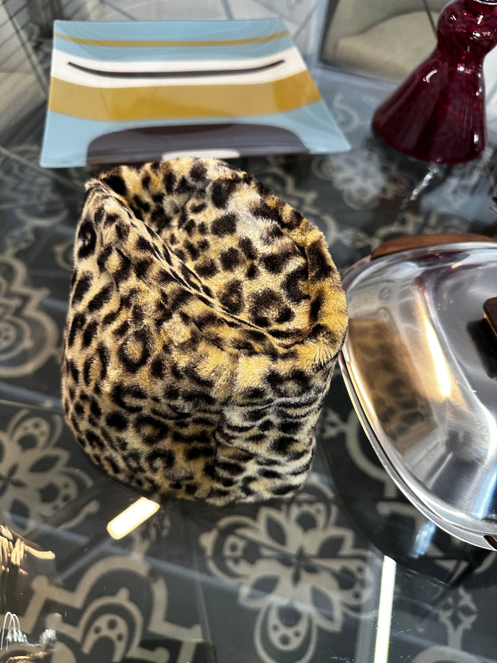 Faux leopard hat