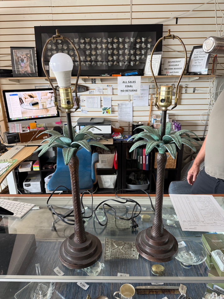 Pr Maitland Smith palm lamps