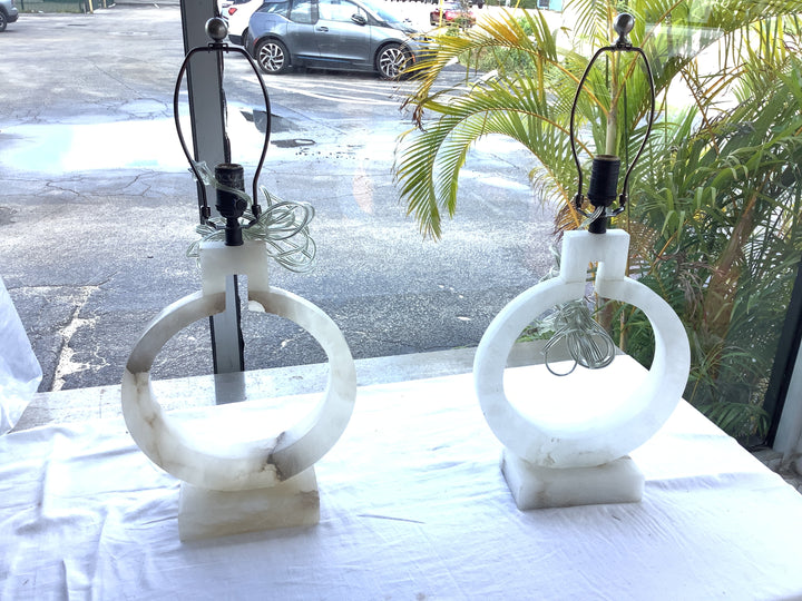 Pr of Alabaster lamps fro Neiman Marcus