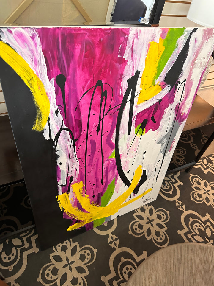 Hot pink modern art