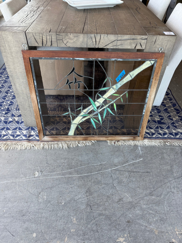 Bamboo motif stained glass