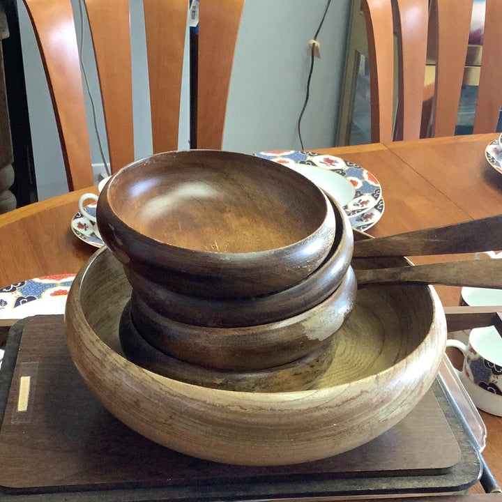 7pc Wood Salad bowl