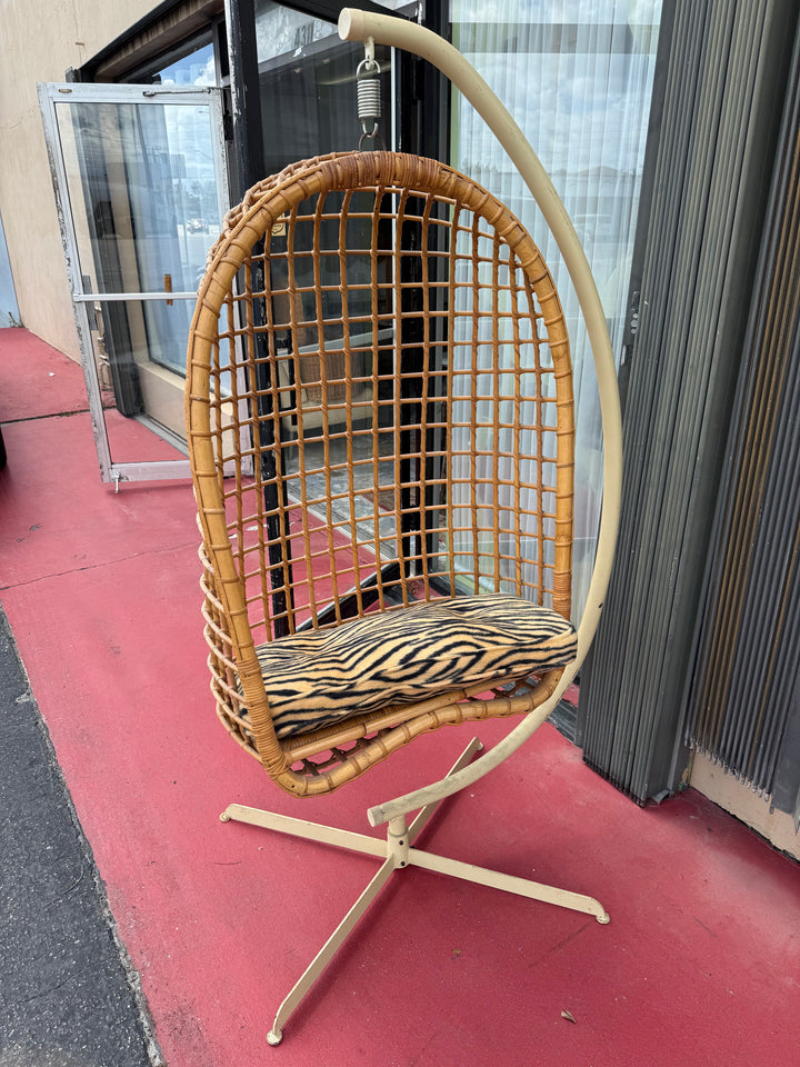 Vintage Rattan hanging egg chair