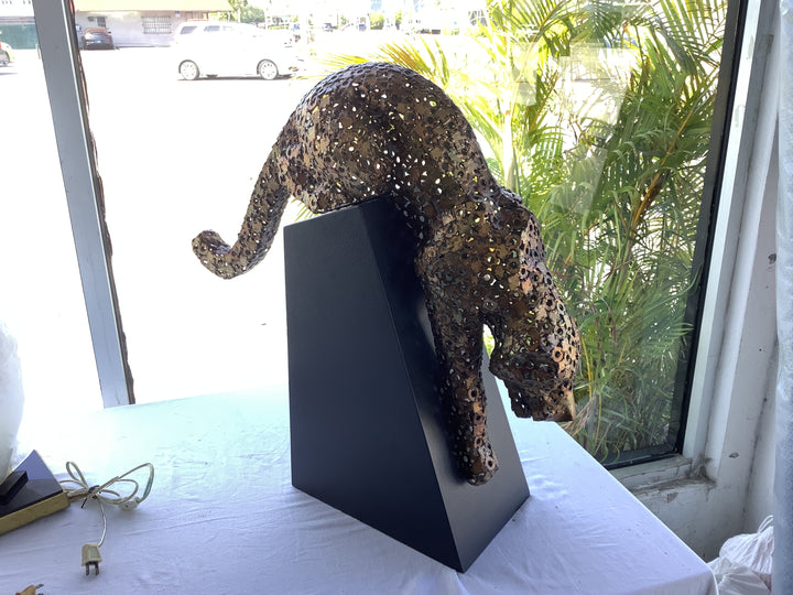 Brass Jaguar Sculpture