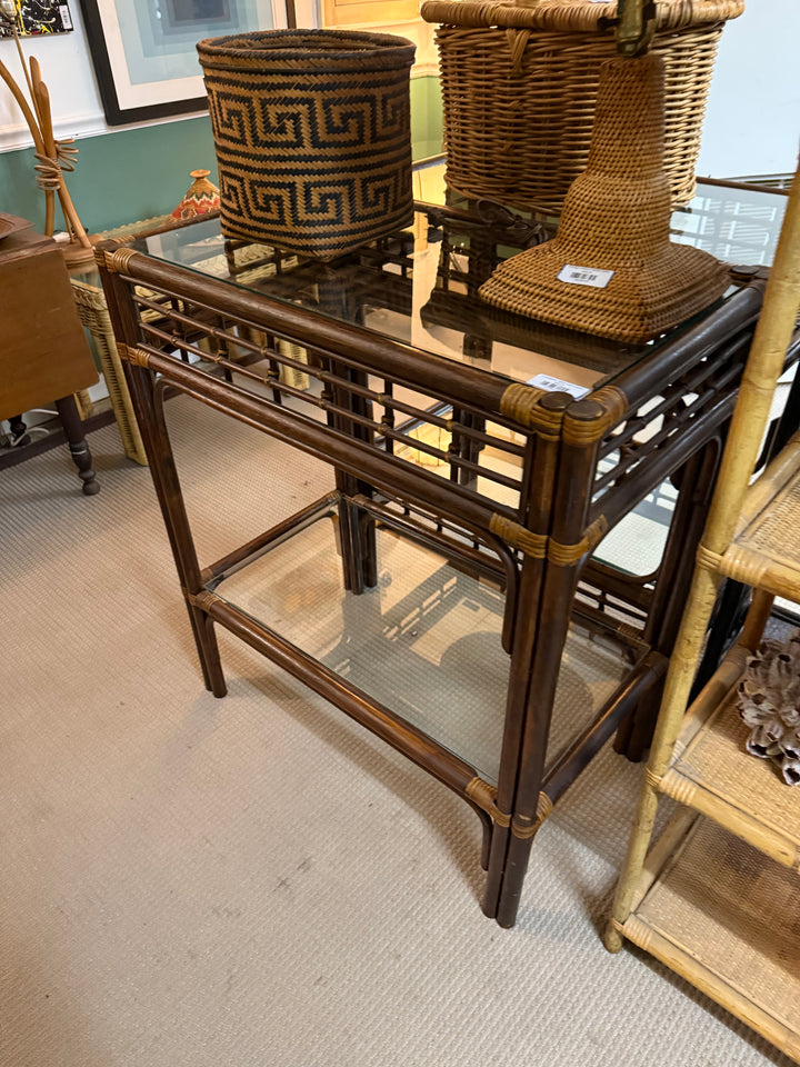 2 available rattan high tables