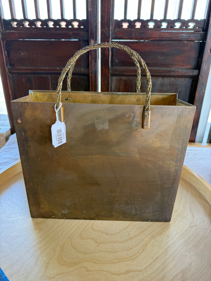 Willy Rizzo style Brass bag with braided handles