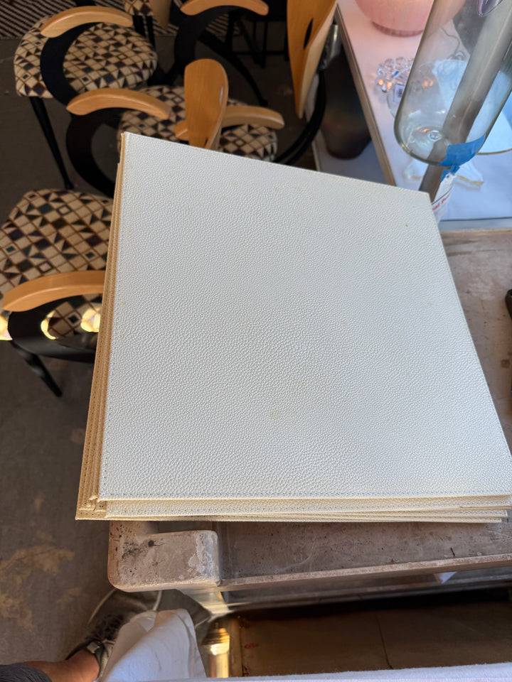 Set/8 faux leather chargers