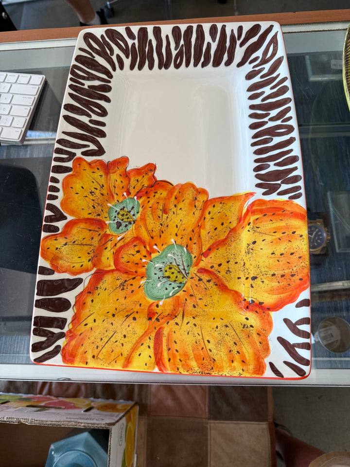 Orange flower platter