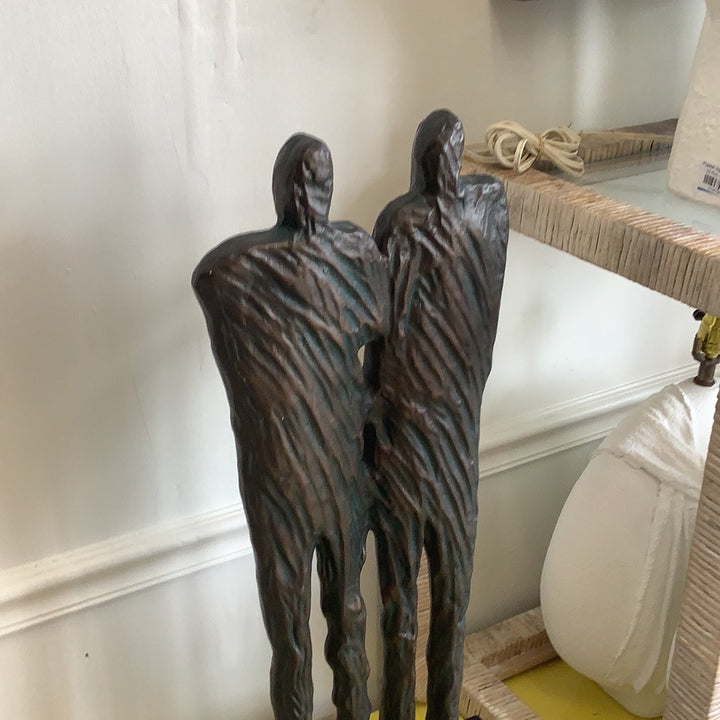 Patinated plaster sculpture of couple