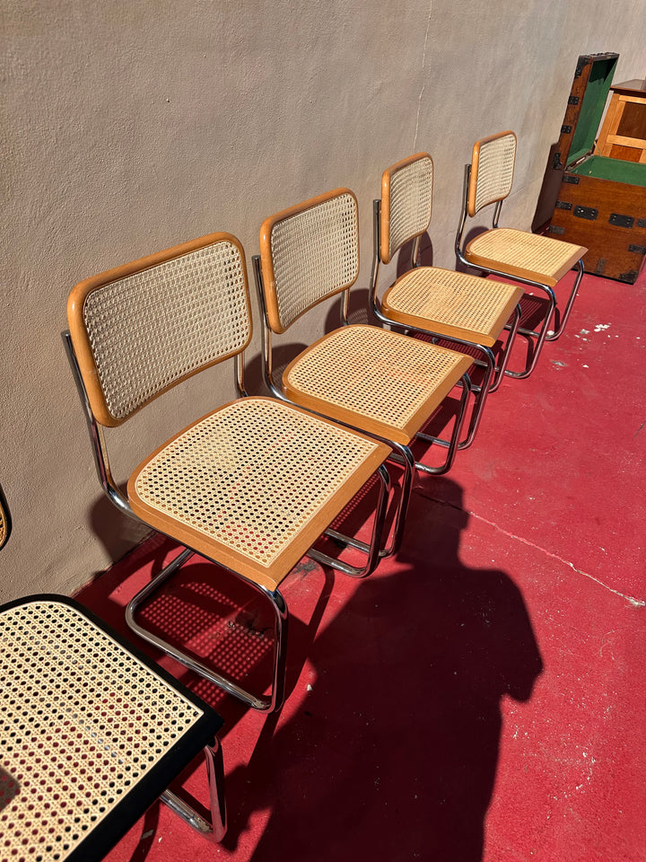 Vintage set/4 cane chairs