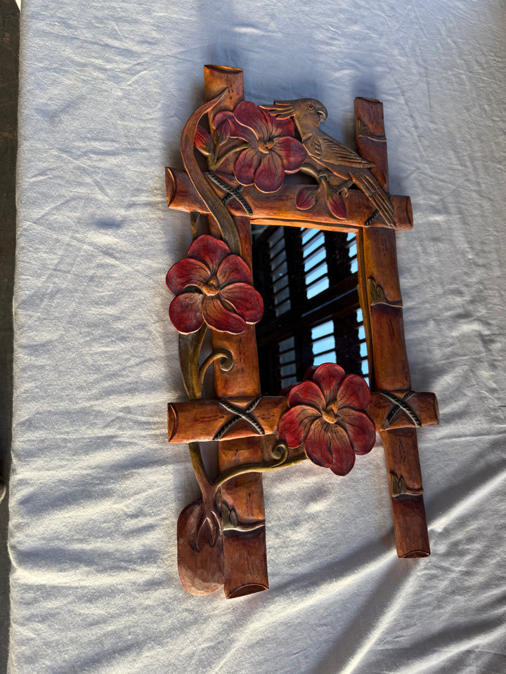 Bamboo bird mirror
