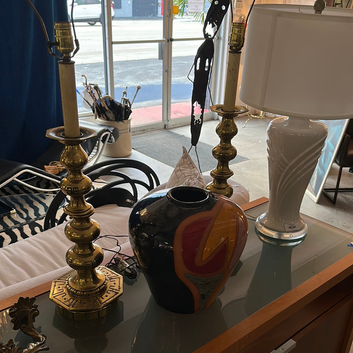 Pr Brass etched lamps