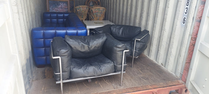 Pair of 1980s Style of Le Corbusier Jeanneret Perriand LC3 Lounge Chairs