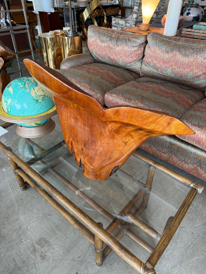 Large Carved wood Whale Tail