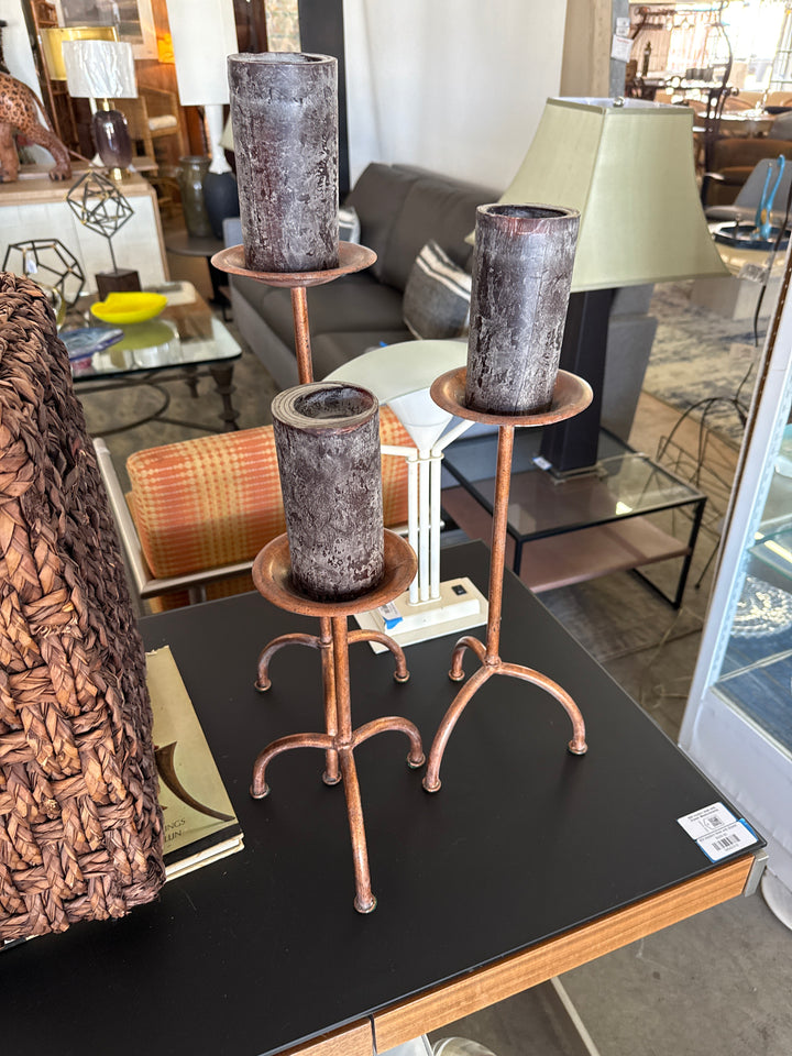 Set/3 brass finish Candle stands