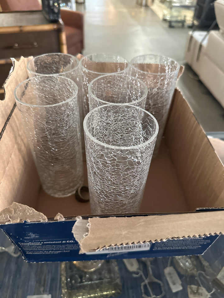 Set/6 crackle glasses