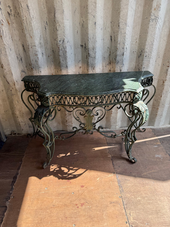 Ornate French/Italian Iron and marble console
