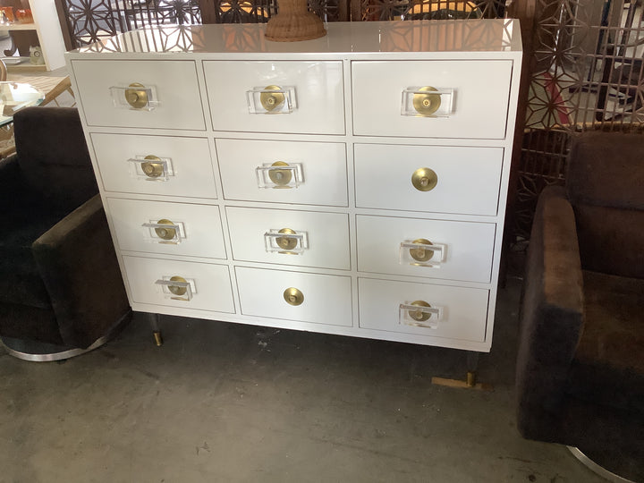 White Anthropologie Lacquered Dresser