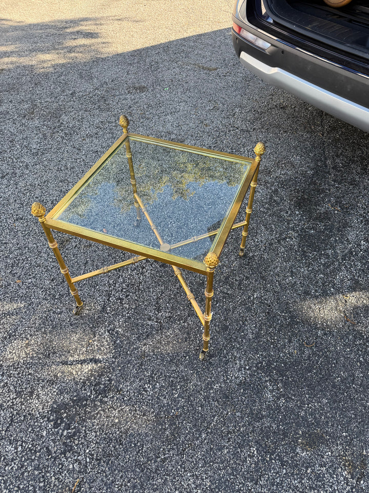 Gold brass side table