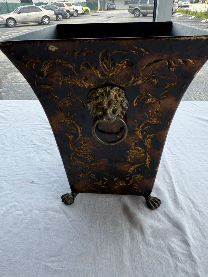 Ornate footed trash can