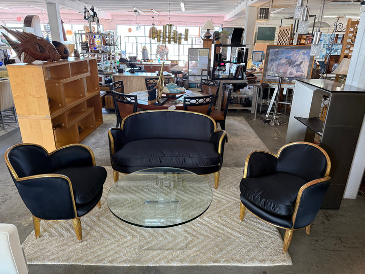 French Art Deco 20th Century Giltwood Settee