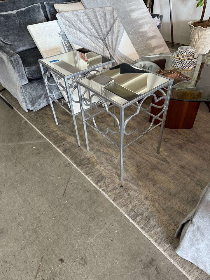 Pr Silver side tables