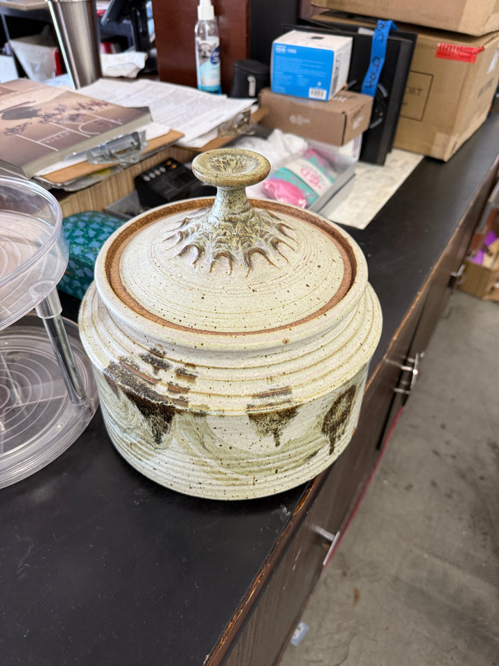Large lidded pottery