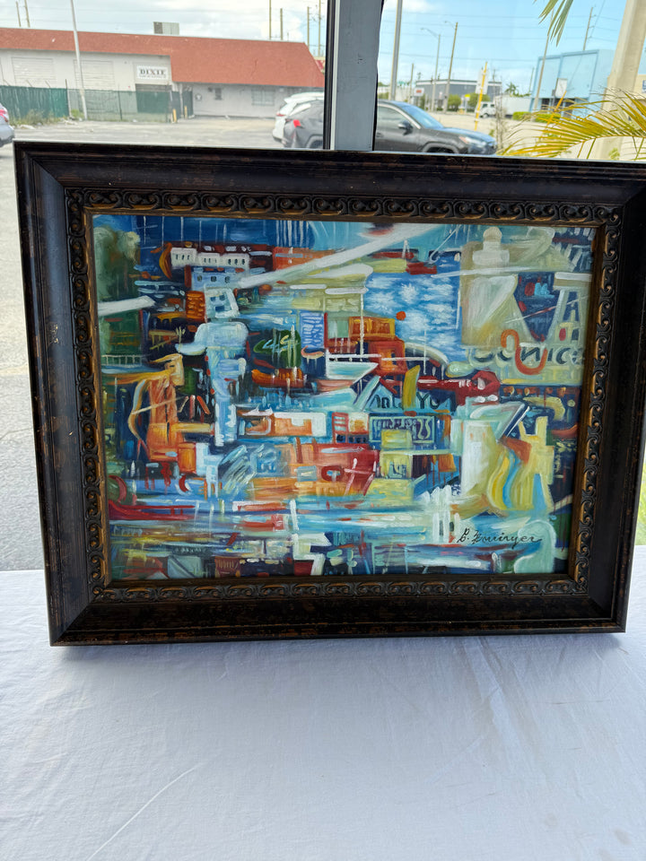 Modern abstract art signed